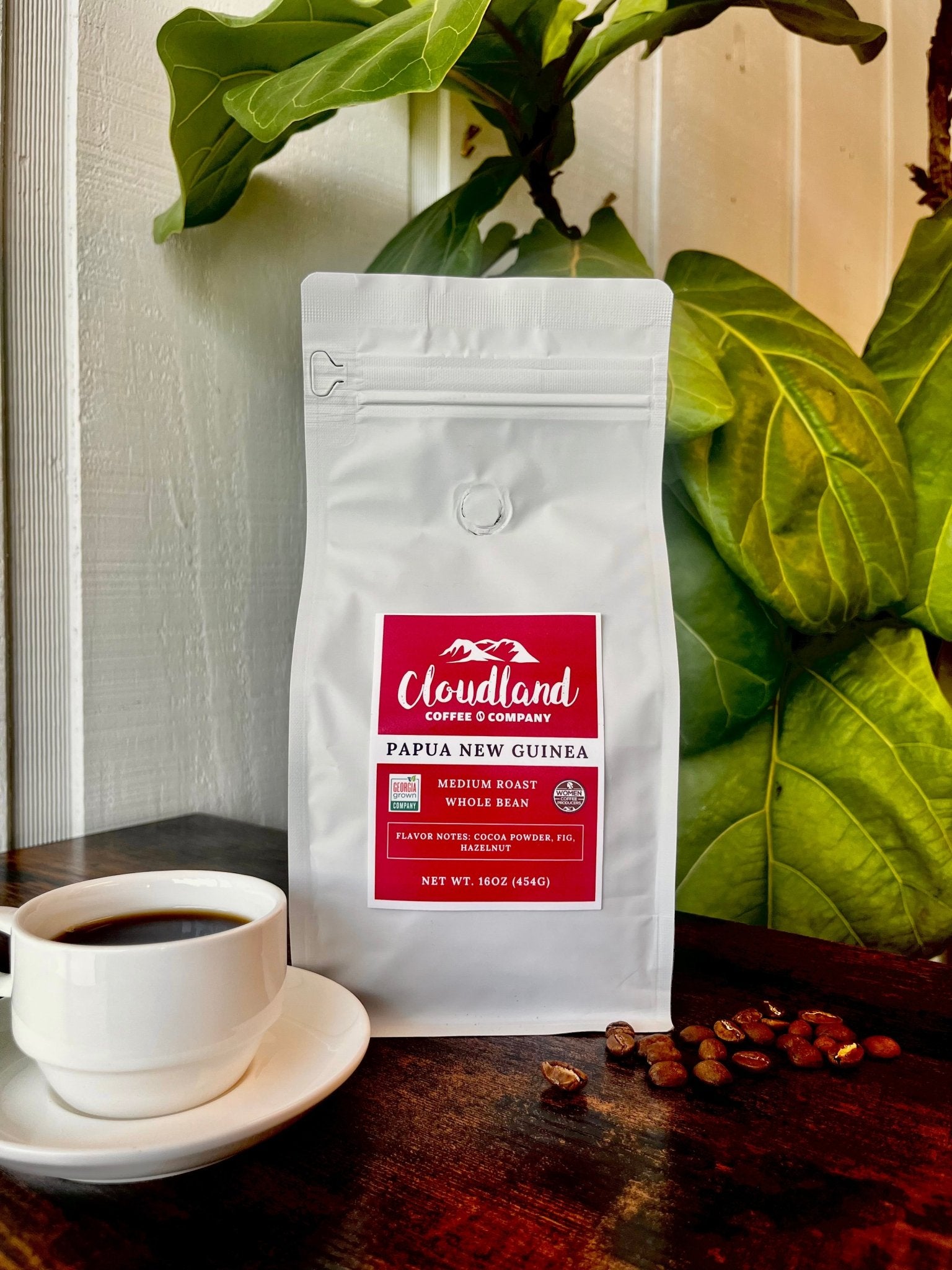 A bag of Papua New Guinea coffee from Cloudland Coffee Company