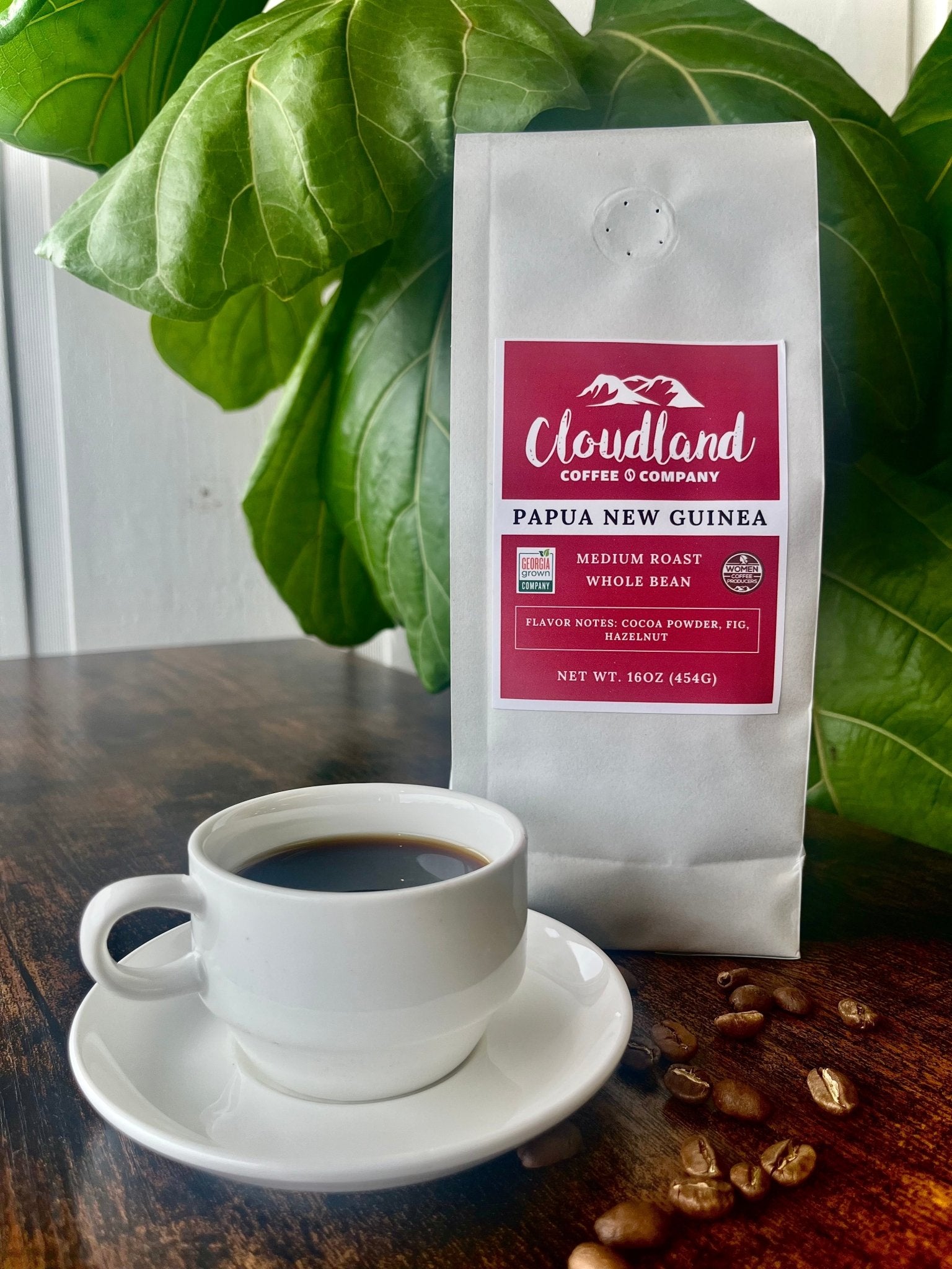 A bag of Papua New Guinea coffee from Cloudland Coffee Company
